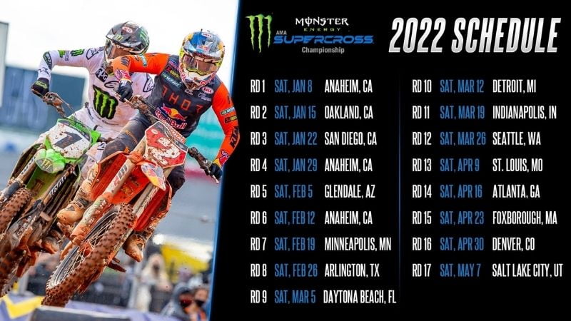 Supercross Schedule 2022